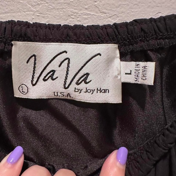 Vava by Joy Han Revolve Black Carys Pineapple Off the Shoulder Mini Dress Large - Picture 4 of 9